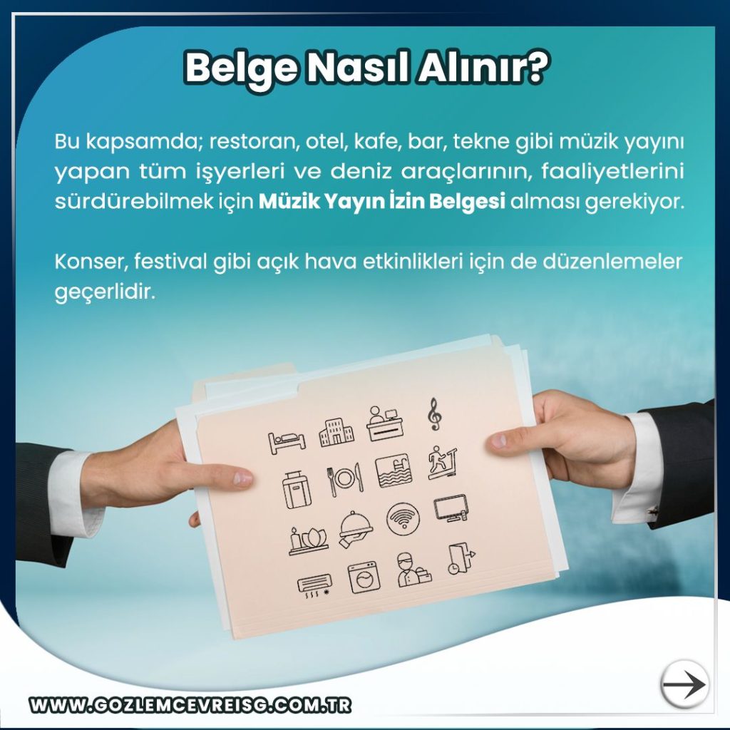 müzik yayın belgesi izni